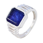 Gabriela Blue Solitaire Gemstone Ring in Silver